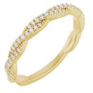Pave - Faye - 14K Yellow Gold 1/6 CTW Natural Diamond Anniversary Band