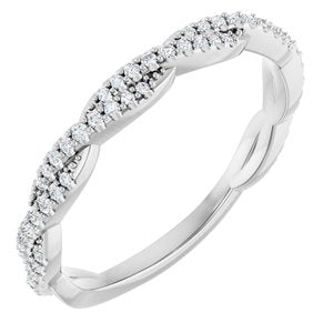 Pave - Faye - 14K White Gold 1/6 CTW Natural Diamond Anniversary Band