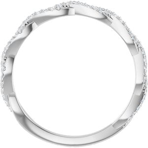 Pave - Faye - 14K White Gold 1/6 CTW Natural Diamond Anniversary Band