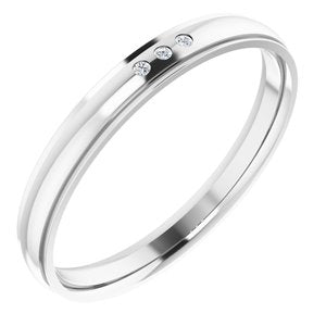 Unique - Ezra - 14K White Gold .05 CTW Natural Diamond Band
