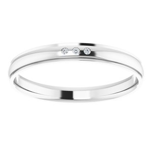 Unique - Ezra - 14K White Gold .05 CTW Natural Diamond Band