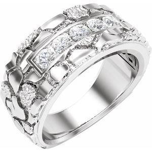 Matte - Lincoln - 14K White Gold 1/2 CTW Lab-Grown Diamond Band