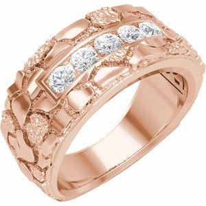 Matte - Lincoln - 14K Rose Gold 1/2 CTW Lab-Grown Diamond Band