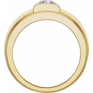 Matte - Jameson - 14K Yellow Gold 2 CTW Lab-Grown Diamond Mens Band
