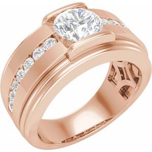 Matte - Jameson - 14K Rose Gold 2 CTW Lab-Grown Diamond Mens Band