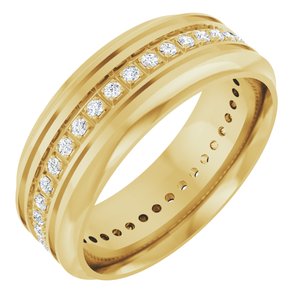 Matte - Brooks - 14K Yellow Gold 1/4 CTW Lab-Grown Diamond Grooved Band