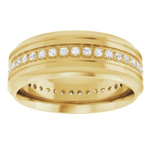 Matte - Brooks - 14K Yellow Gold 1/4 CTW Natural Diamond Grooved Band