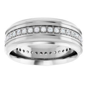 Matte - Brooks - 14K White Gold 1/4 CTW Lab-Grown Diamond Grooved Band