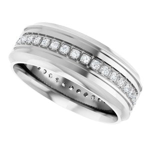 Matte - Brooks - 14K White Gold 1/4 CTW Lab-Grown Diamond Grooved Band
