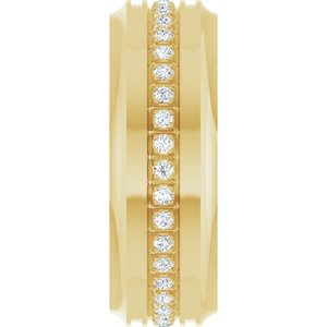 Matte - Brooks - 14K Yellow Gold 1/4 CTW Natural Diamond Grooved Band