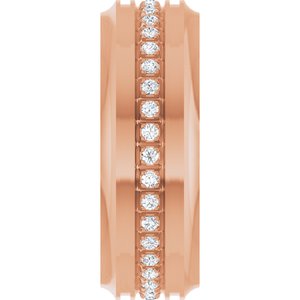 Matte - Brooks - 14K Rose Gold 1/4 CTW Natural Diamond Grooved Band