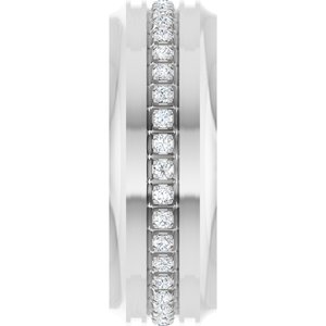 Matte - Brooks - 14K White Gold 1/4 CTW Lab-Grown Diamond Grooved Band