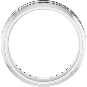 Matte - Brooks - 14K White Gold 1/4 CTW Natural Diamond Grooved Band