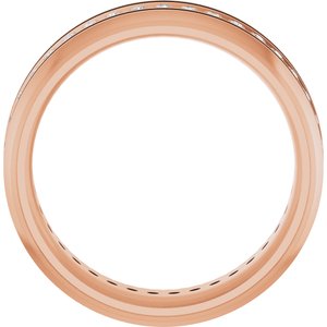 Matte - Brooks - 14K Rose Gold 1/4 CTW Natural Diamond Grooved Band