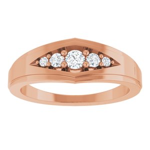 Classic - Graham - 14K Rose Gold 1/5 CTW Natural Diamond 5-Stone Band