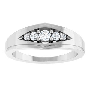 Classic - Graham - 14K White Gold 1/5 CTW Natural Diamond 5-Stone Band