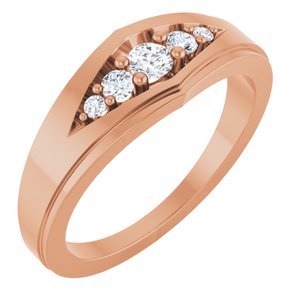 Classic - Graham - 14K Rose Gold 1/5 CTW Natural Diamond 5-Stone Band
