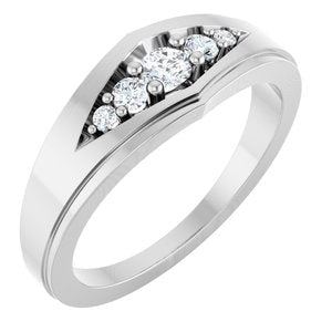 Classic - Graham - 14K White Gold 1/5 CTW Natural Diamond 5-Stone Band