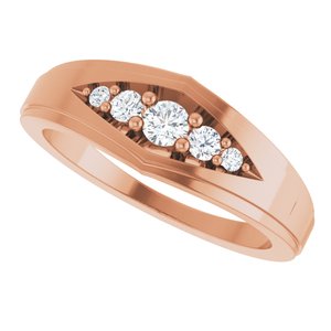 Classic - Graham - 14K Rose Gold 1/5 CTW Natural Diamond 5-Stone Band
