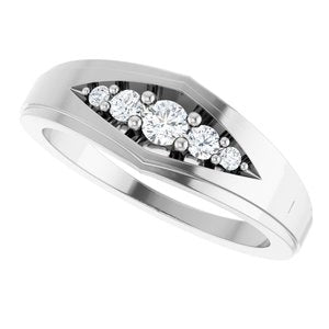 Classic - Graham - 14K White Gold 1/5 CTW Natural Diamond 5-Stone Band