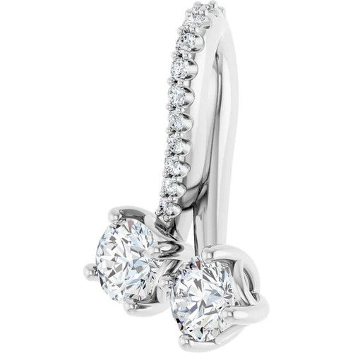 14K Gold 1/2 CTW Natural Diamond Pendant 14K White Gold