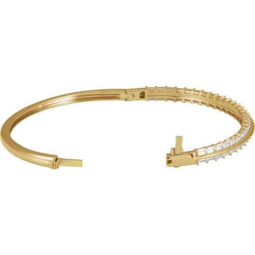 14K Gold 2 1/6 CTW Lab-Grown Diamond 7" Bangle Bracelet 14K Yellow Gold