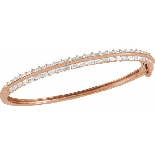 14K Gold 2 1/6 CTW Lab-Grown Diamond 7" Bangle Bracelet 14K Rose Gold