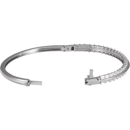14K Gold 2 1/6 CTW Lab-Grown Diamond 7" Bangle Bracelet 14K White Gold