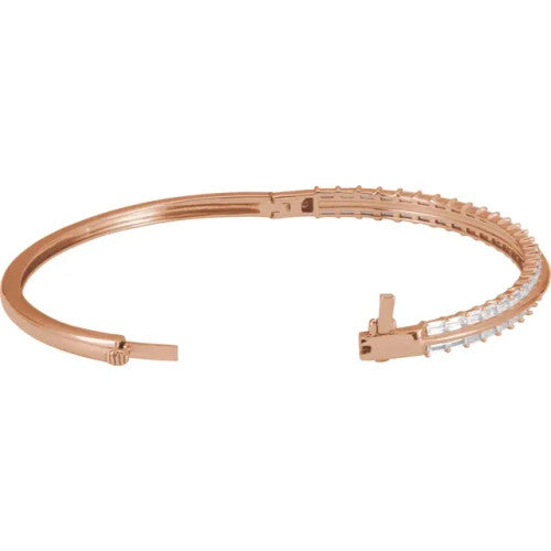 14K Gold 2 1/6 CTW Lab-Grown Diamond 7" Bangle Bracelet 14K Rose Gold