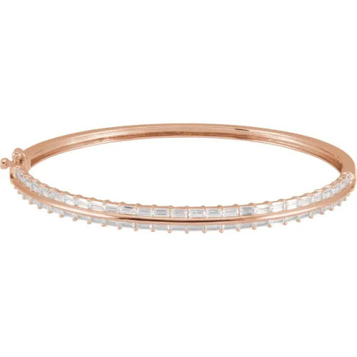 14K Gold 2 1/6 CTW Lab-Grown Diamond 7" Bangle Bracelet 14K Rose Gold