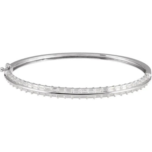 14K Gold 2 1/6 CTW Lab-Grown Diamond 7" Bangle Bracelet 14K White Gold