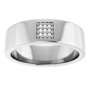 Classic - Jasper - Platinum .03 CTW Natural Diamond Band
