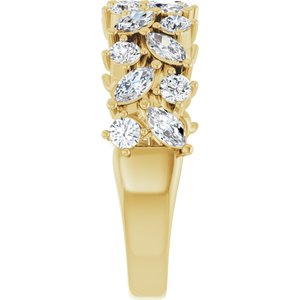 Nature - Claudia - 14K Yellow Gold 1 1/3 CTW Natural Diamond Anniversary Band