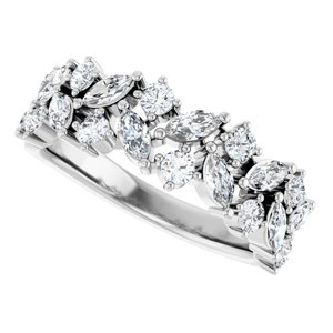 Nature - Claudia - 14K White Gold 1 1/3 CTW Lab-Grown Diamond Anniversary Band