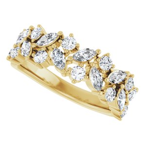 Nature - Claudia - 14K Yellow Gold 1 1/3 CTW Lab-Grown Diamond Anniversary Band