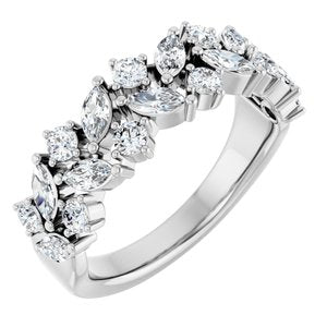 Nature - Claudia - 14K White Gold 1 1/3 CTW Lab-Grown Diamond Anniversary Band
