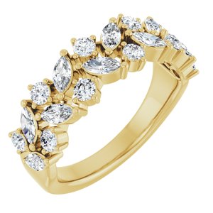 Nature - Claudia - 14K Yellow Gold 1 1/3 CTW Lab-Grown Diamond Anniversary Band