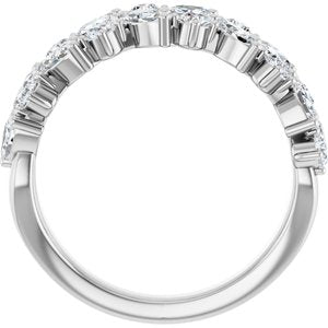 Nature - Claudia - 14K White Gold 1 1/3 CTW Natural Diamond Anniversary Band
