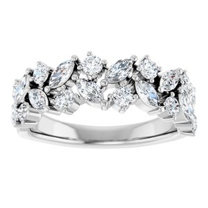 Nature - Claudia - 14K White Gold 1 1/3 CTW Lab-Grown Diamond Anniversary Band
