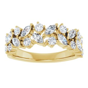 Nature - Claudia - 14K Yellow Gold 1 1/3 CTW Natural Diamond Anniversary Band