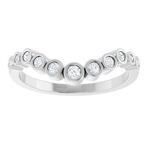 Bezel - Mira - 14K White Gold 1/5 CTW Lab-Grown Diamond Contour Band