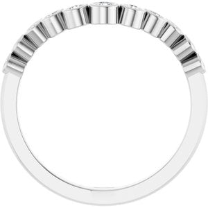 Bezel - Mira - Platinum 1/5 CTW Lab-Grown Diamond Contour Band