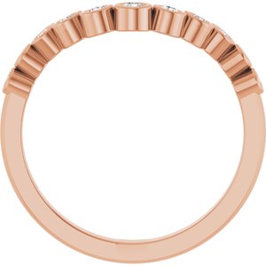 Bezel - Mira - 14K Rose Gold 1/5 CTW Natural Diamond Contour Band