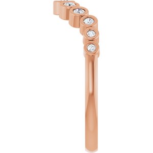 Bezel - Mira - 14K Rose Gold 1/5 CTW Lab-Grown Diamond Contour Band