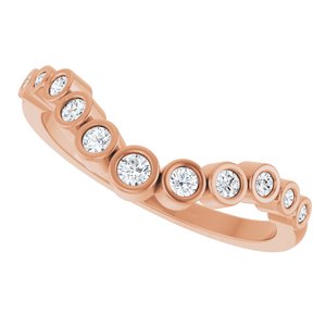 Bezel - Mira - 14K Rose Gold 1/5 CTW Natural Diamond Contour Band
