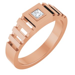 Classic - Archer - 14K Rose Gold 1/6 CT Natural Diamond Band