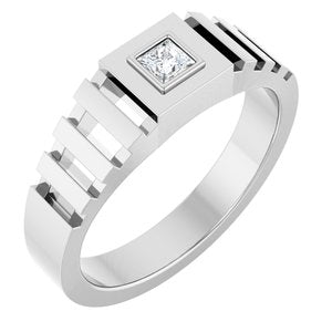 Classic - Archer - 14K White Gold 1/6 CT Natural Diamond Band