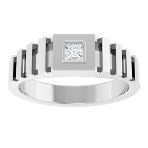 Classic - Archer - 14K White Gold 1/6 CT Natural Diamond Band