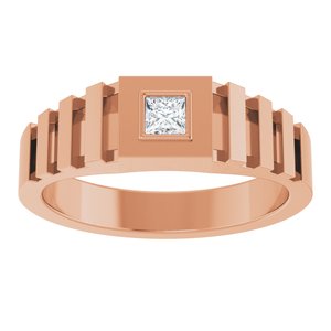 Classic - Archer - 14K Rose Gold 1/6 CT Natural Diamond Band