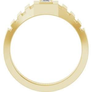Classic - Archer - 14K Yellow Gold 1/6 CT Natural Diamond Band